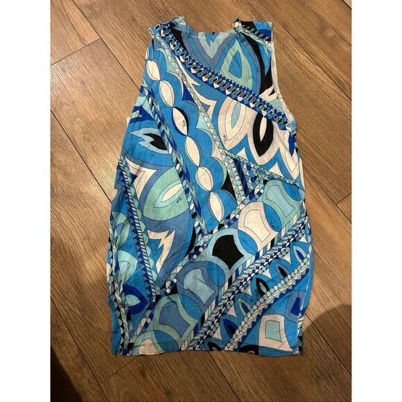 Emilio Pucci Blue and Black Patterned Blouse - Picture 6 of 7